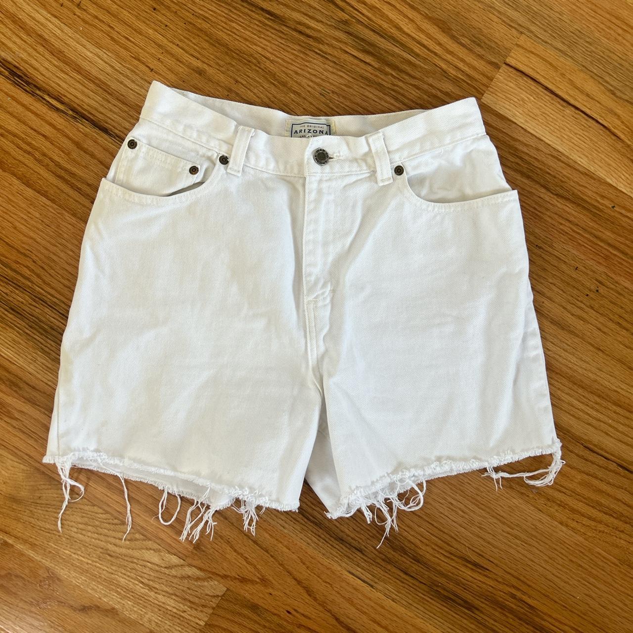 Vintage white denim jean shorts!! Brand is The... Depop