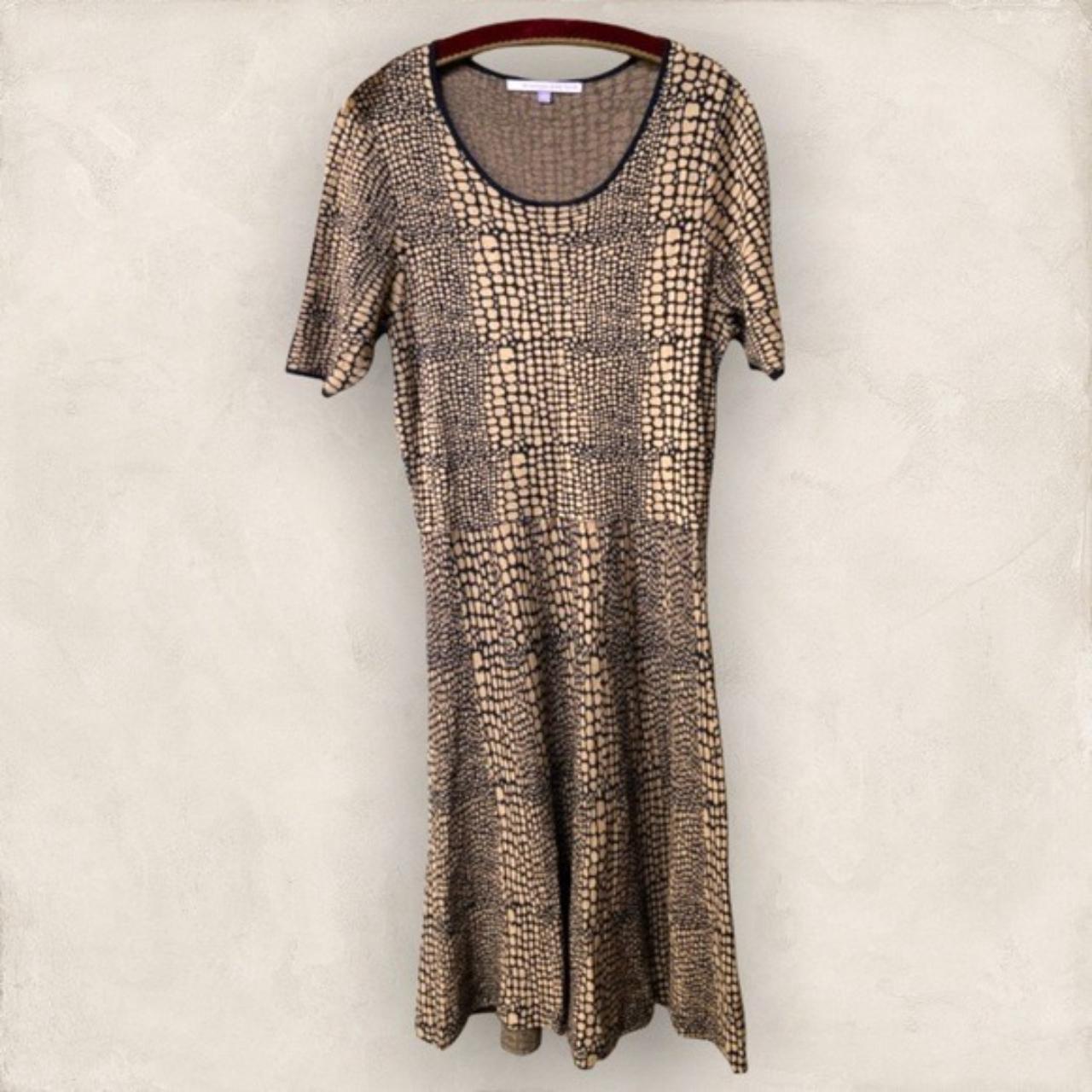 Luxe by Carmen Marc Valvo Reptile Print Knit... - Depop