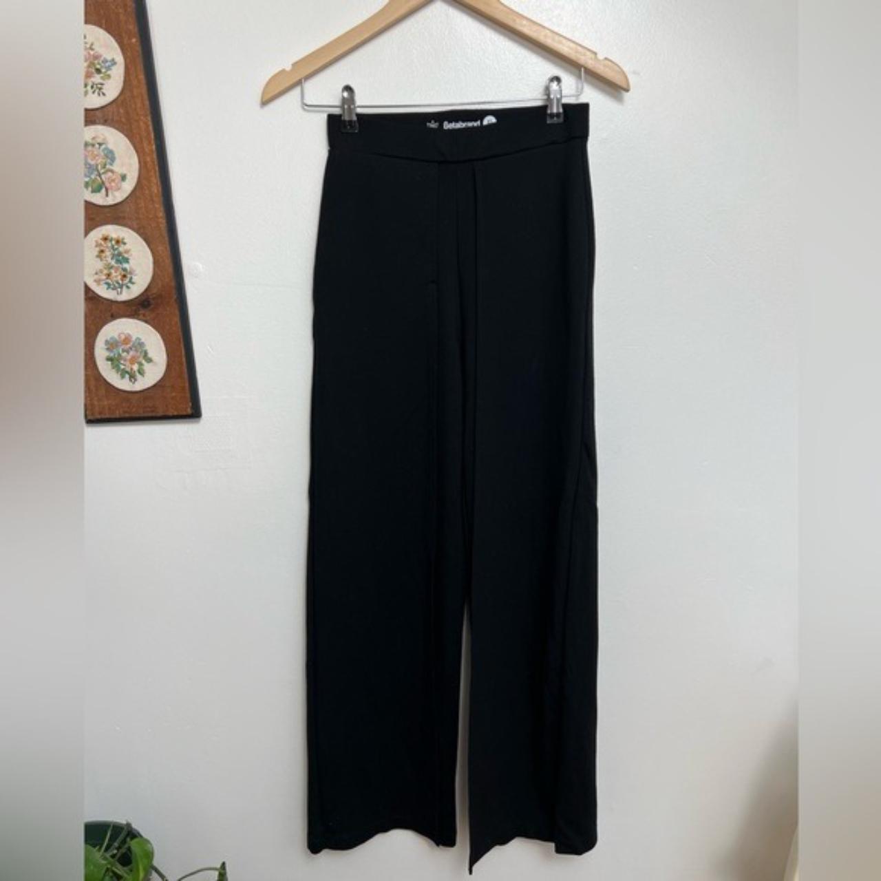 Betabrand Wide Leg A-Line Black Yoga Pants XS petite - Depop