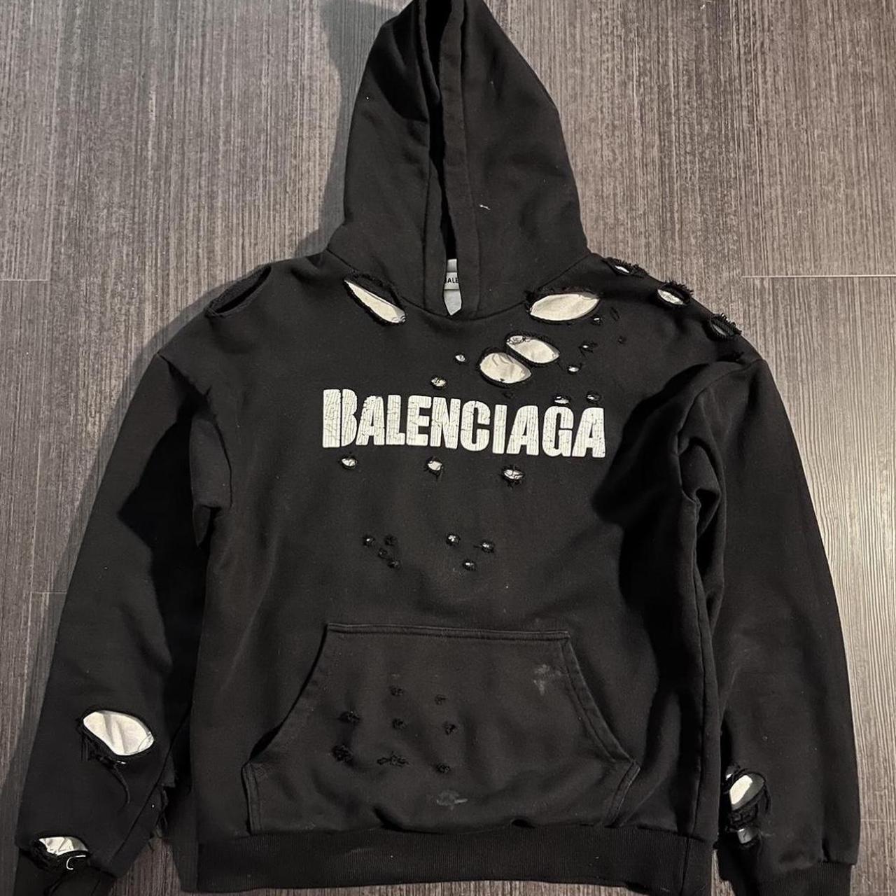 Balenciaga Caps Destroyed Hoodie, Great...