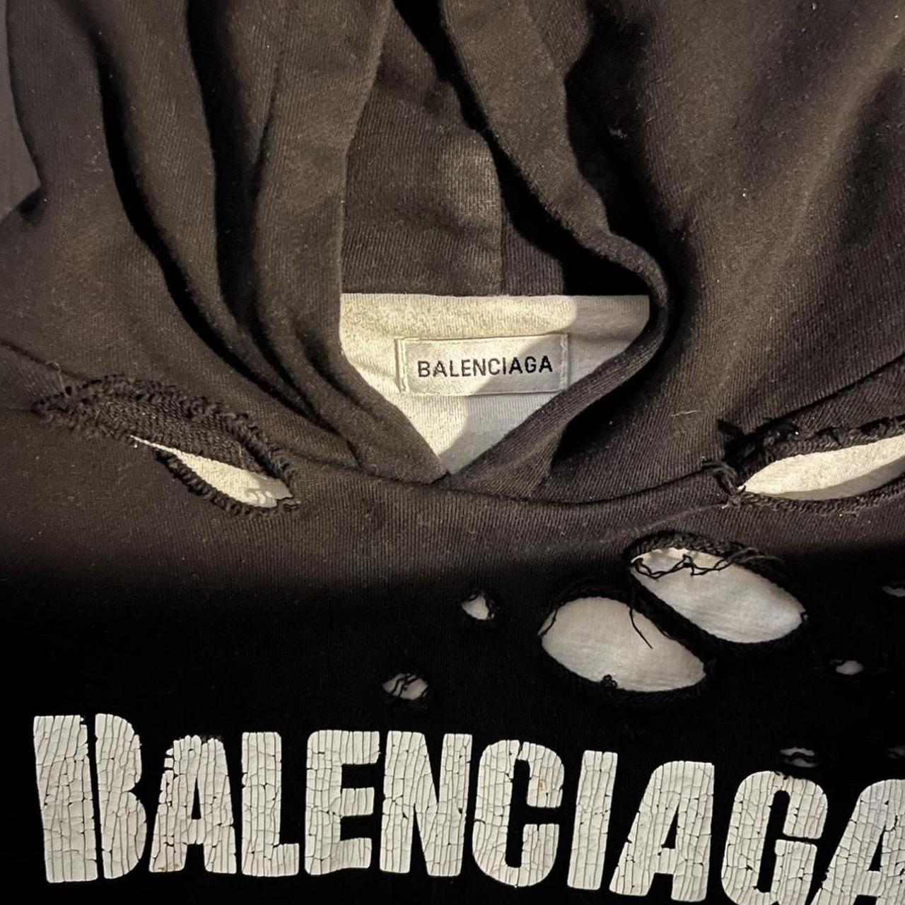 Balenciaga Caps Destroyed Hoodie Great | Depop