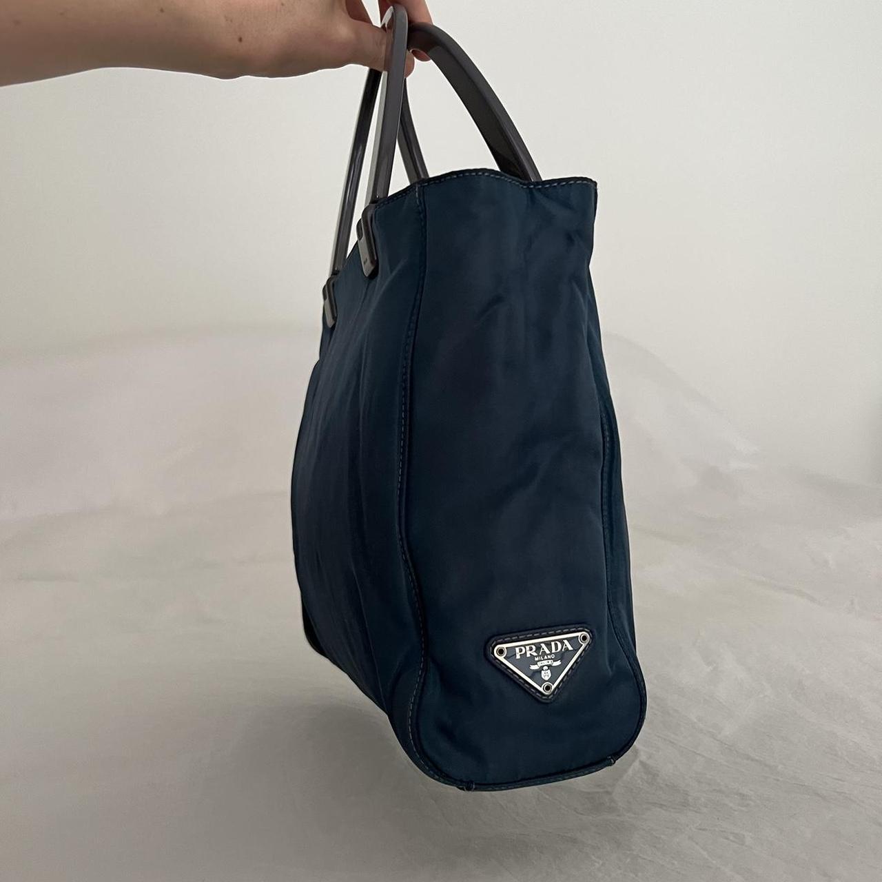 Vintage Prada Nylon Tote Bag Navy Blue