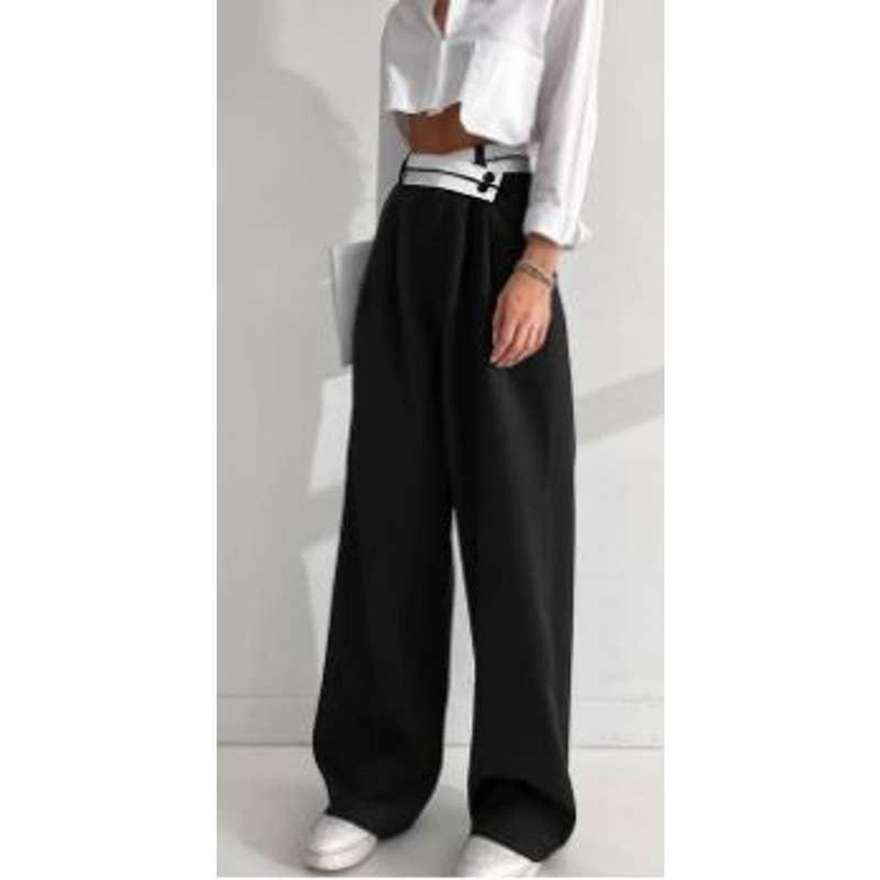 Contrast Waistband Trousers