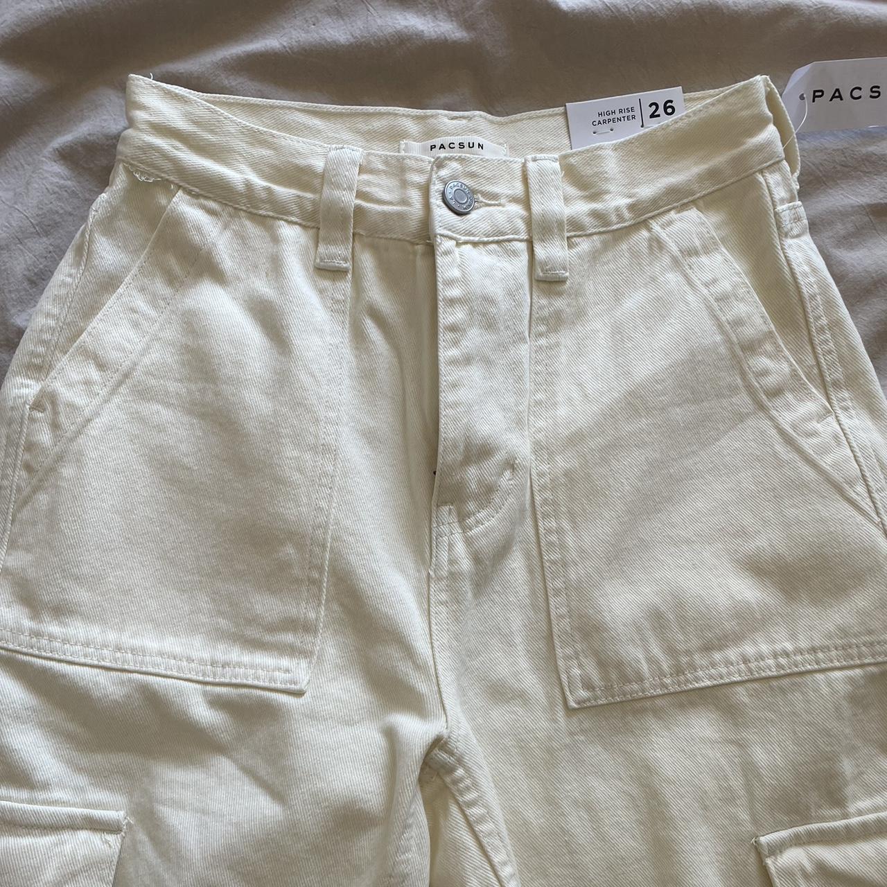 PacSun Women's Cream and White Trousers | Depop