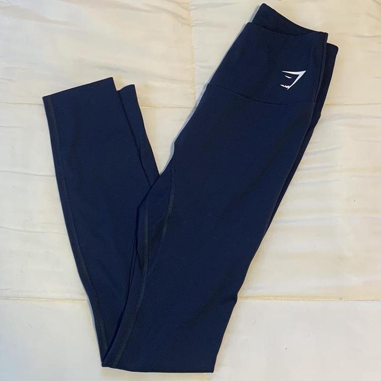 NAVY BLUE GYMSHARK LEGGINGS 7/8ths length size... Depop