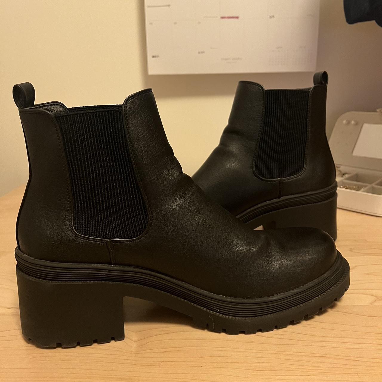 Black Ankle Healed Platform Boots - Super cute... - Depop