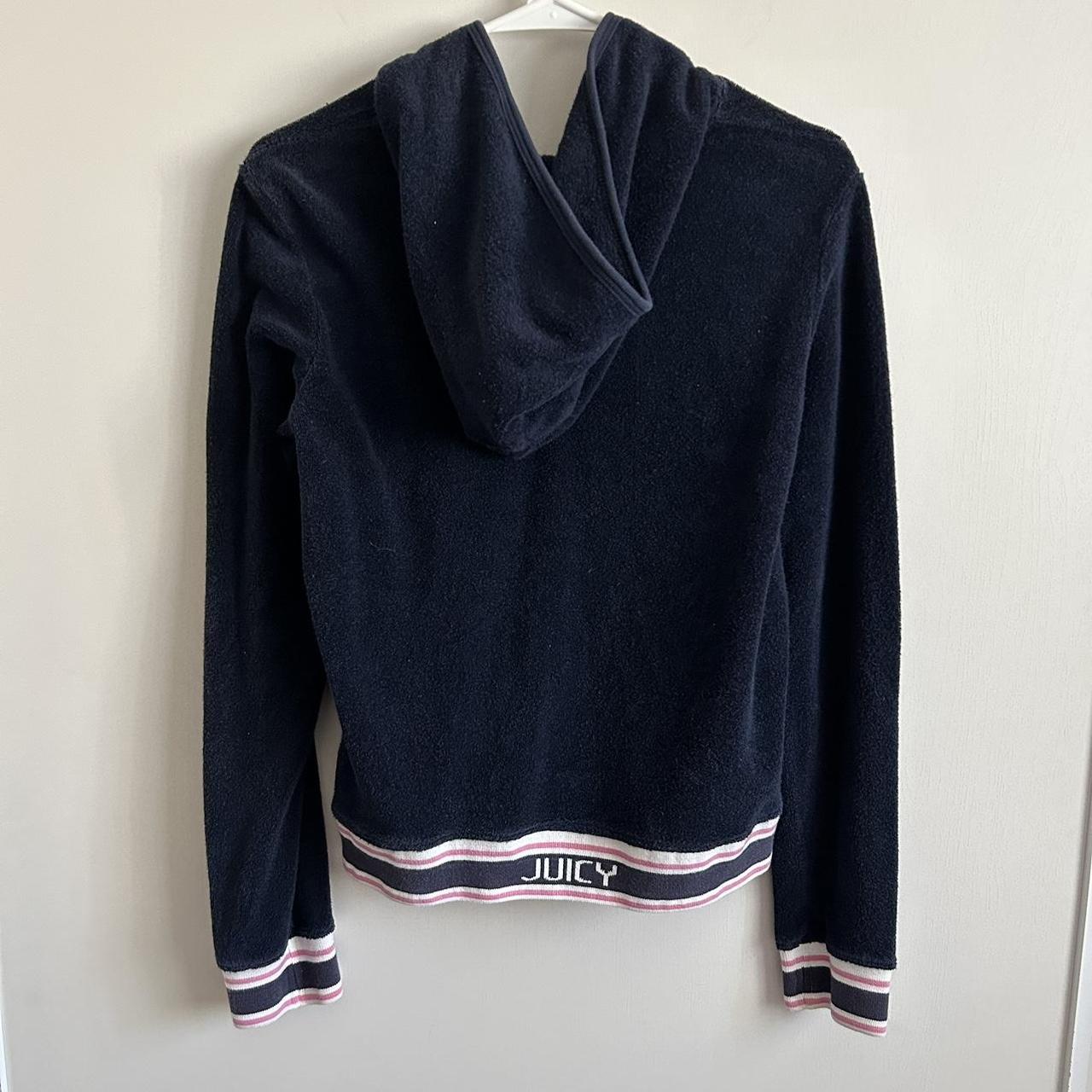 Juicy Couture Women's Navy and Pink Hoodie | Depop