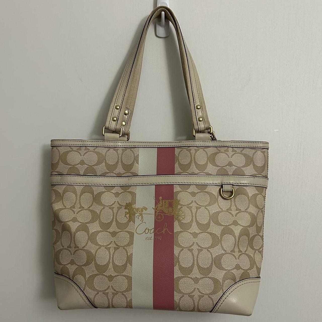 Pink and best sale beige coach purse