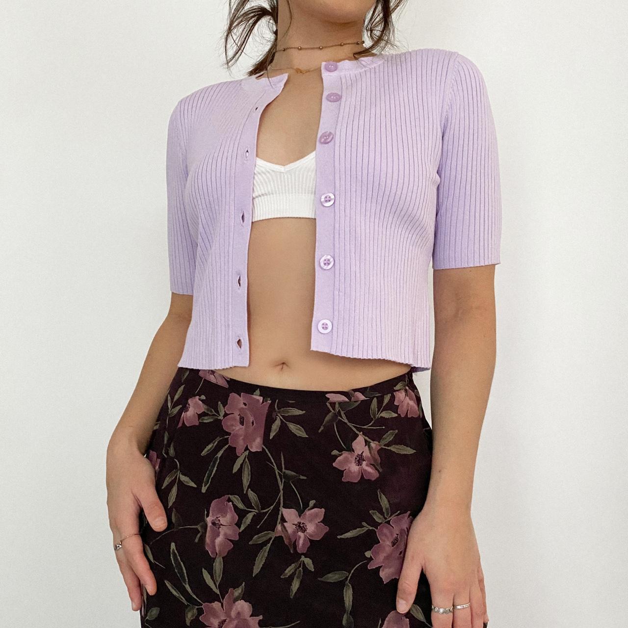 Lilac clearance cropped cardigan