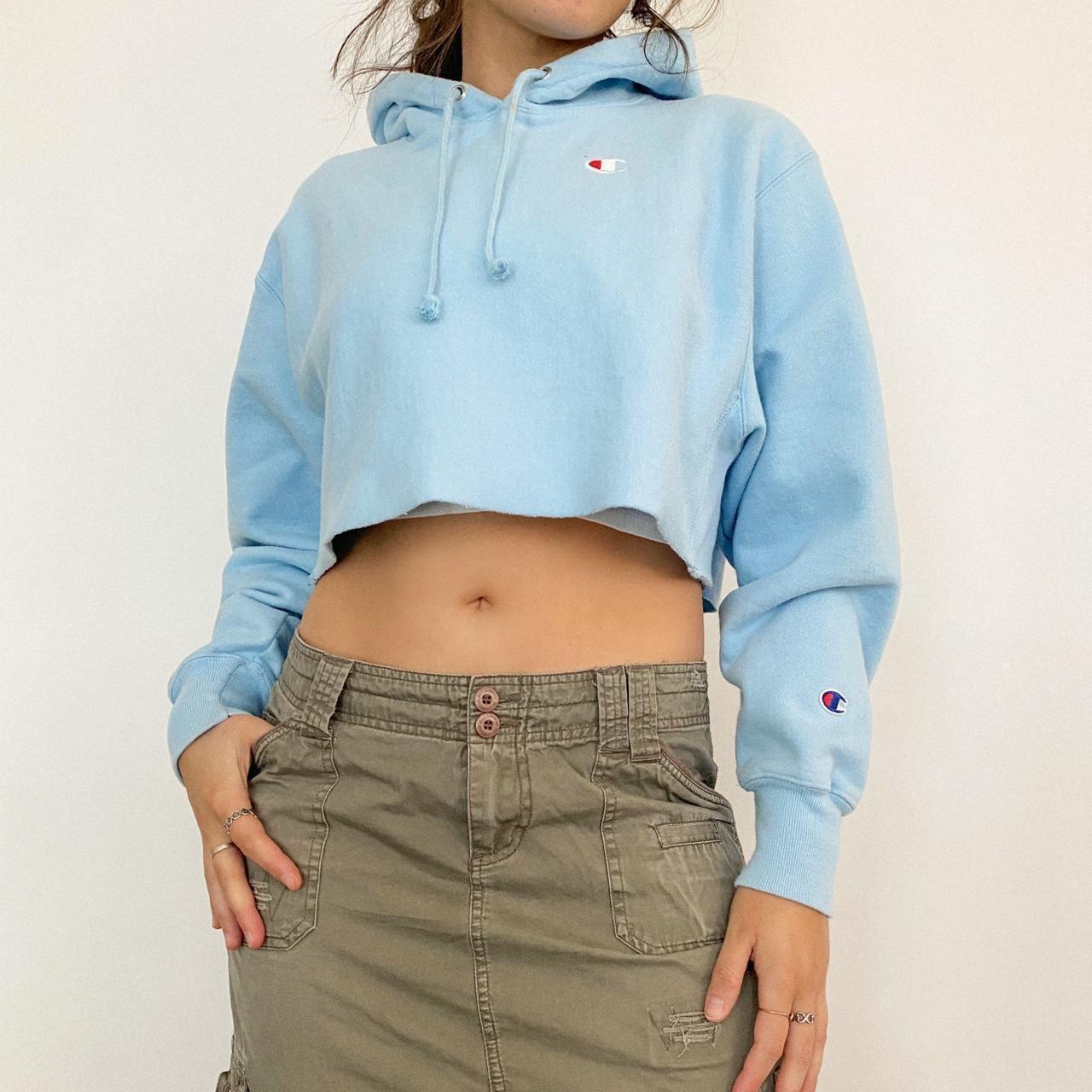 Champion cropped 2024 hoodie blue