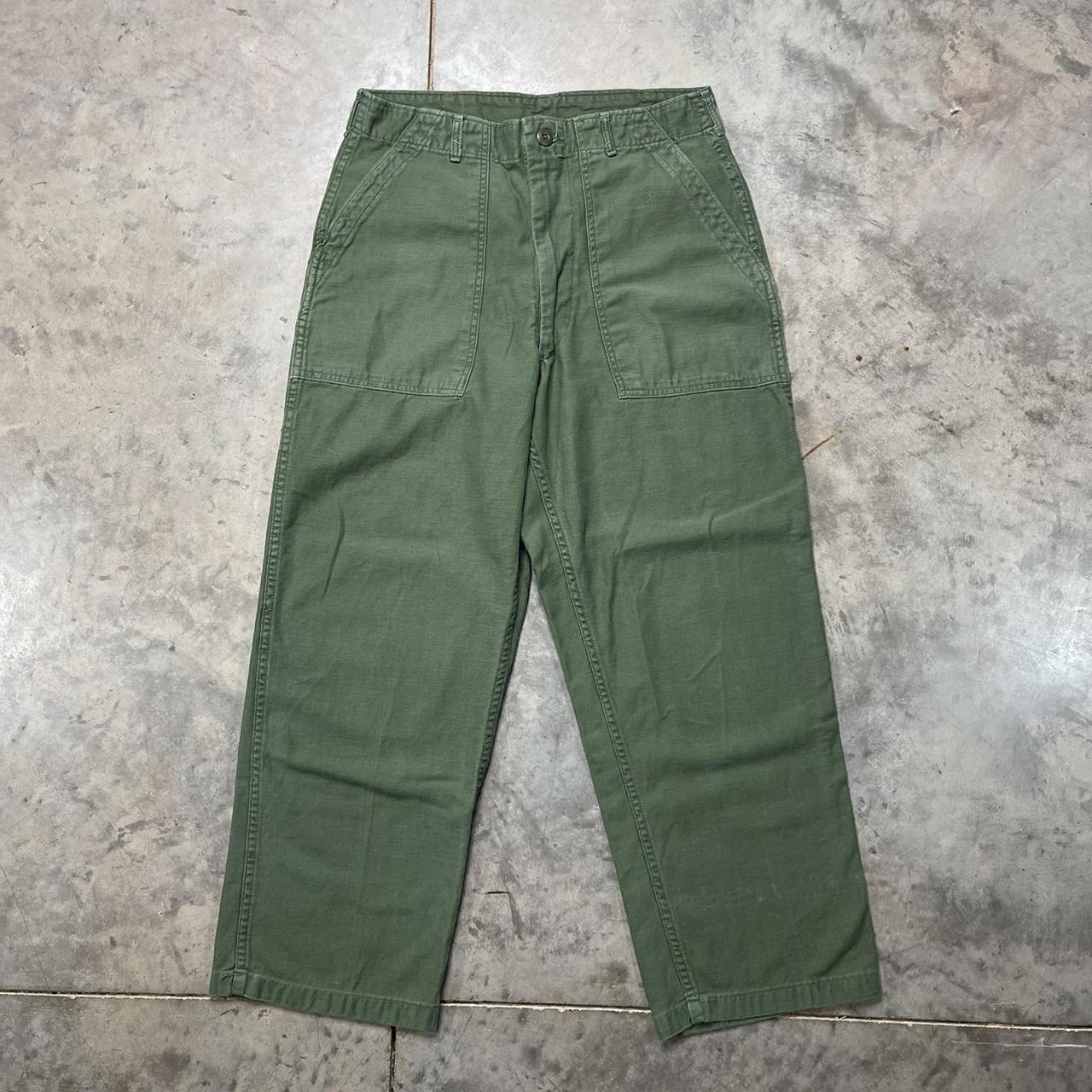 Vintage OG 107 Military Fatigue Pants Sateen Type 1... - Depop
