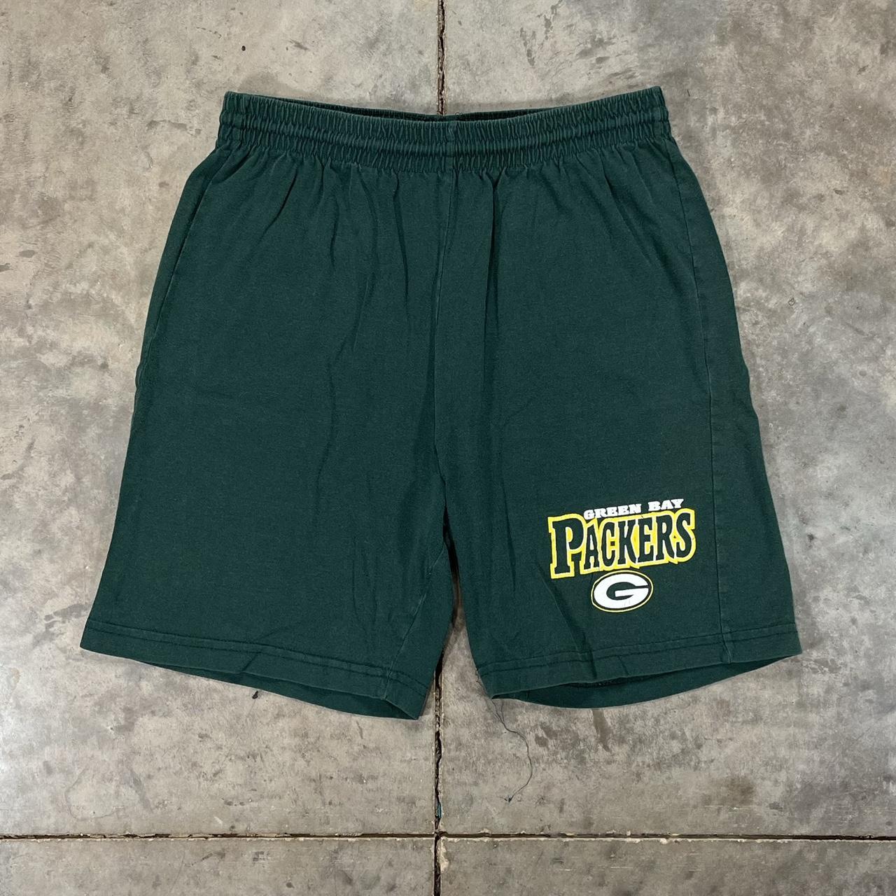 Vintage Green Bay Packers Shorts By Russell - Depop