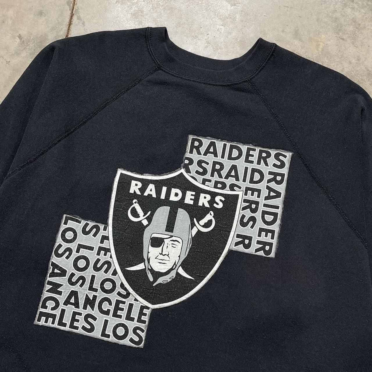 Vintage Oakland Raiders sweater Black Vintage crew - Depop