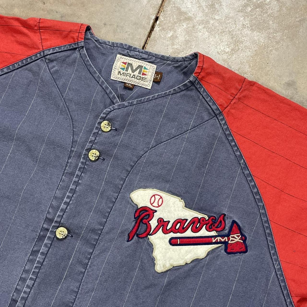 Size small Retro Throwback Braves Jersey Mitchell & - Depop