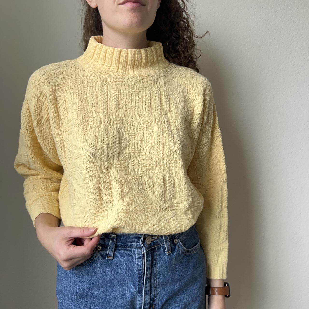 Yellow mock hot sale neck sweater