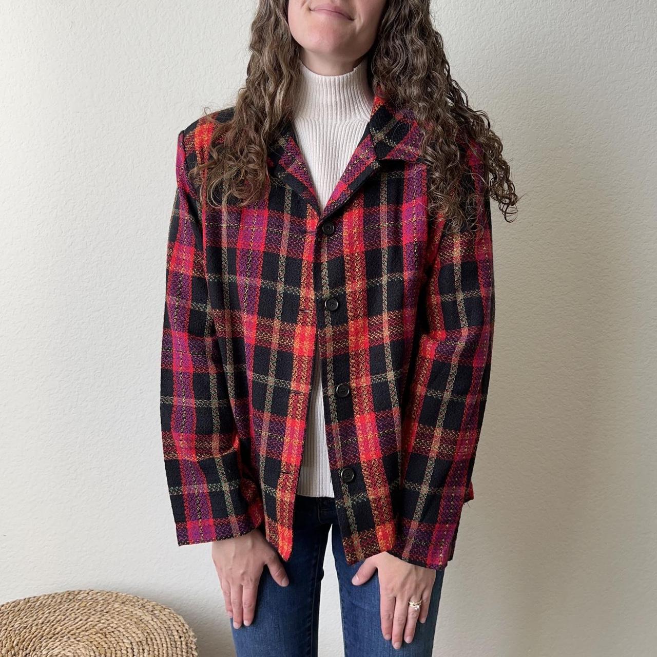 Vintage plaid hot sale jacket womens