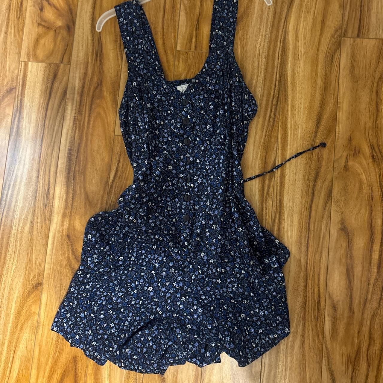 Kimchi Blue Women's Navy and White Polka Dot Corset Romper - Size