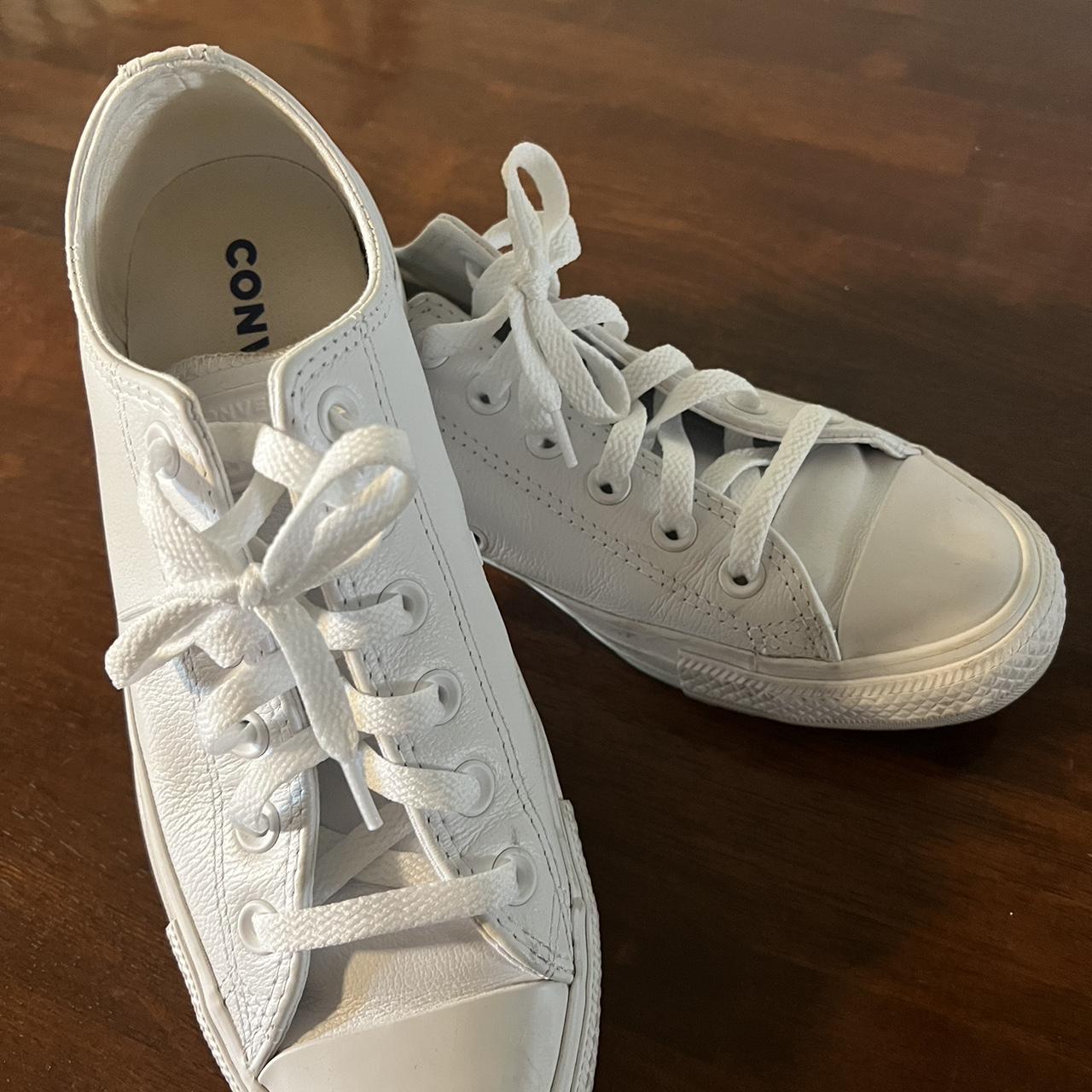 white leather converse size 5