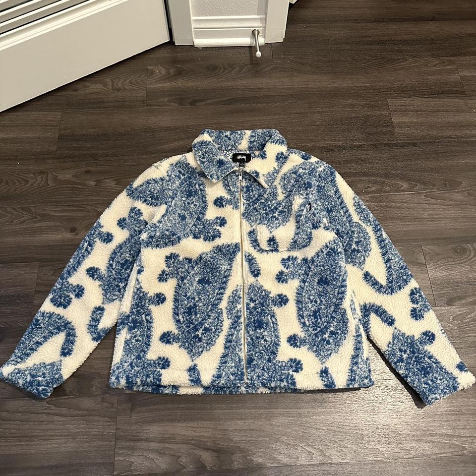 Stussy big paisley discount full zip sherpa