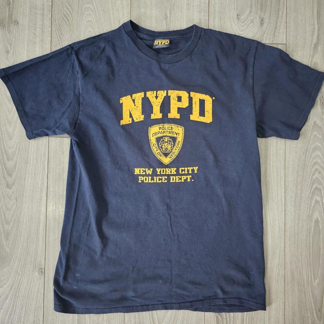 NYPD Shirt Mens TShirt Blue Cotton Casual Short... - Depop