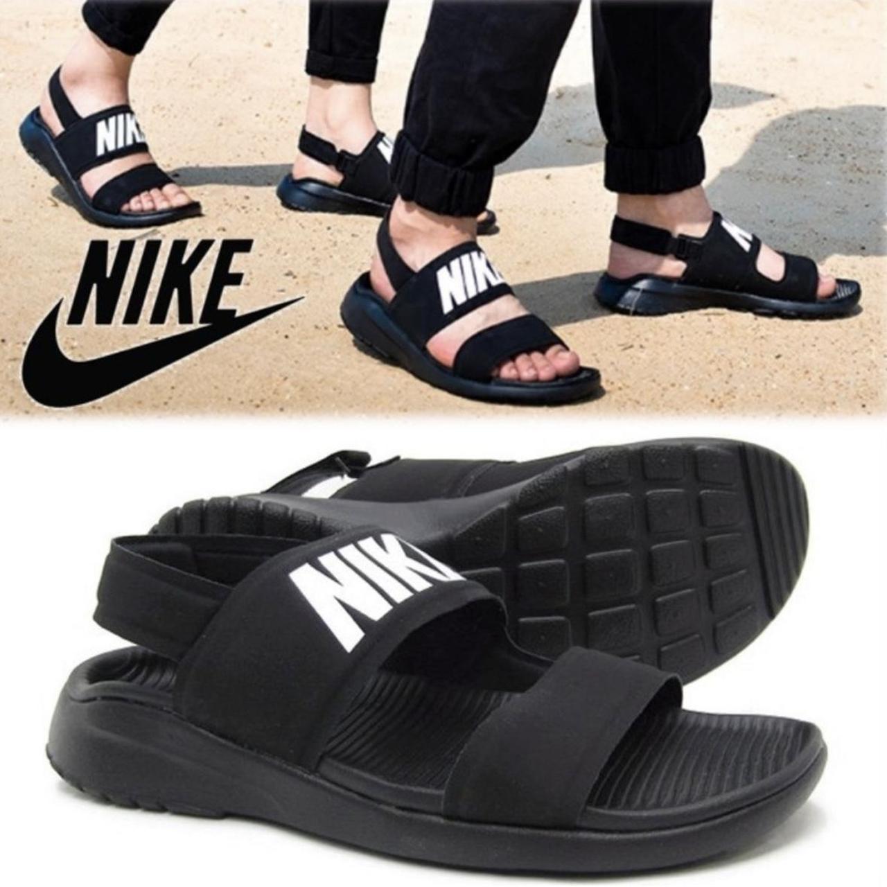 NIKE Comfort Sandals TANJUN Black & White Comfort Slingbacks Shoe Sz 8  ❤️sj17j19 | eBay