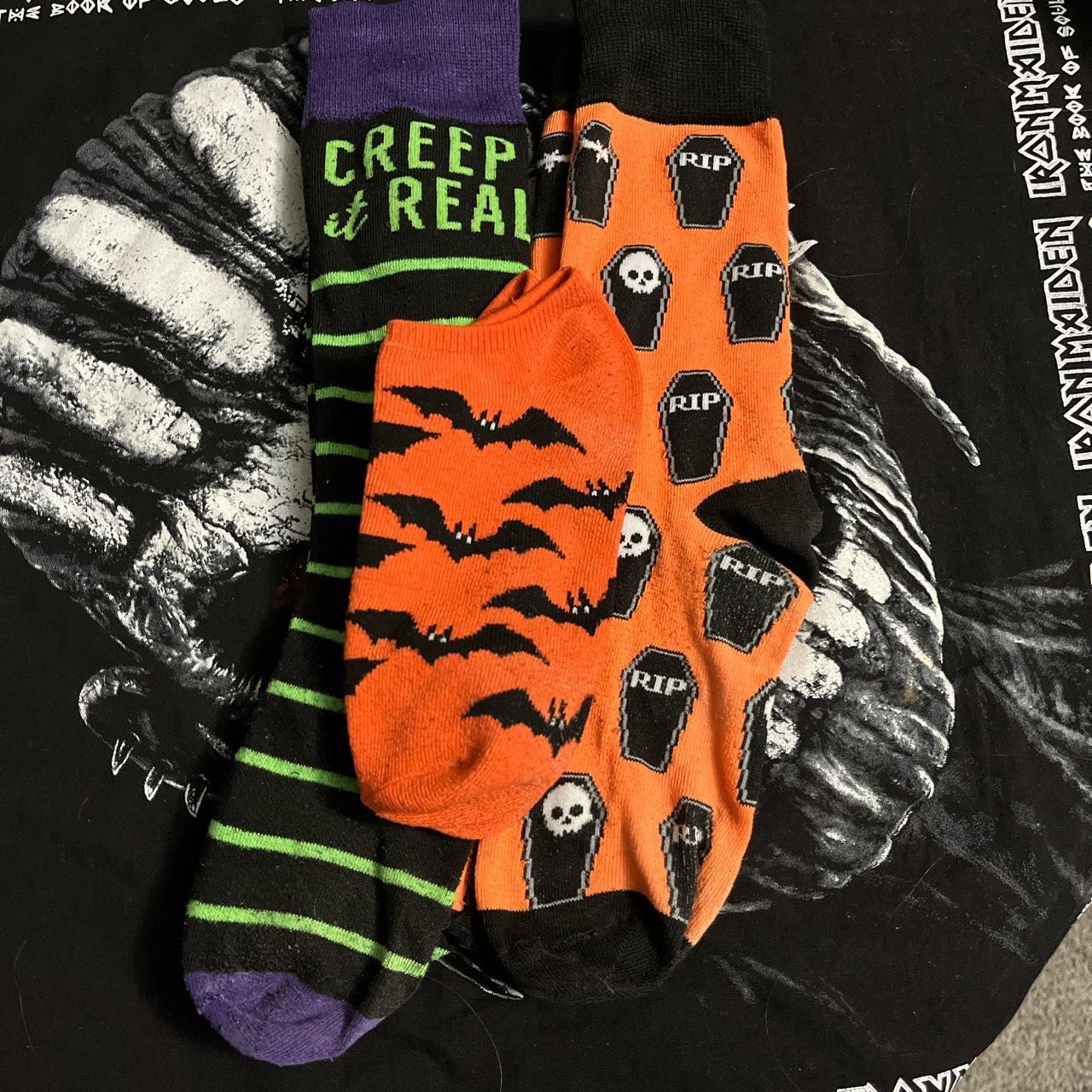 Spooky Halloween sock bundle Has lil tombstones... - Depop