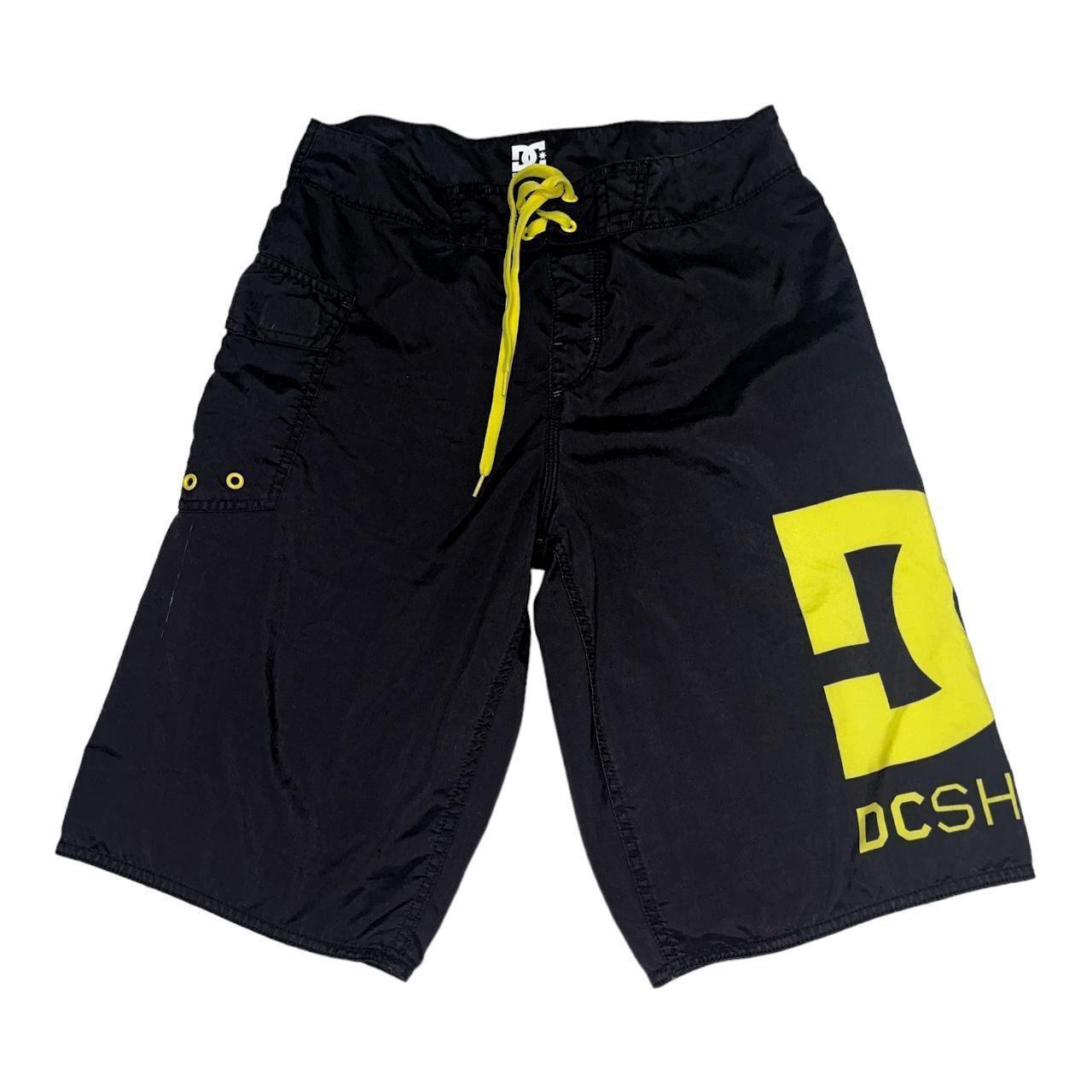 y2k DC swim trunks !! black and yellow colorway... - Depop