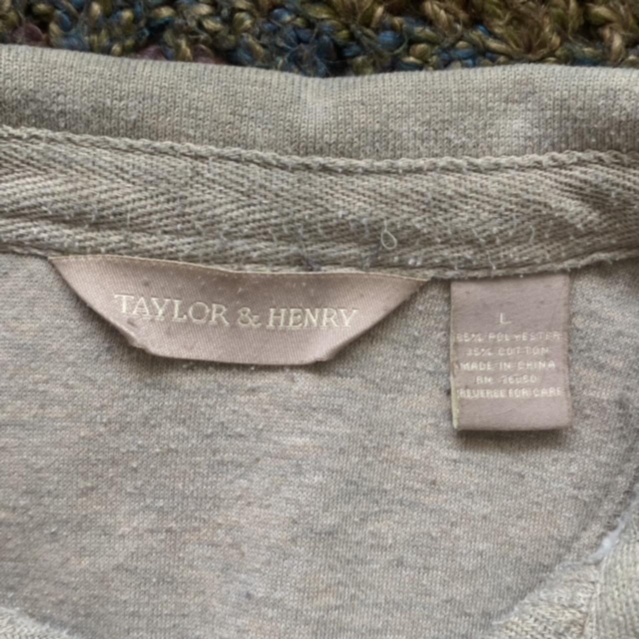 Thrifted TAYLOR & HENRY Collared Crewneck🫒 - Olive... - Depop