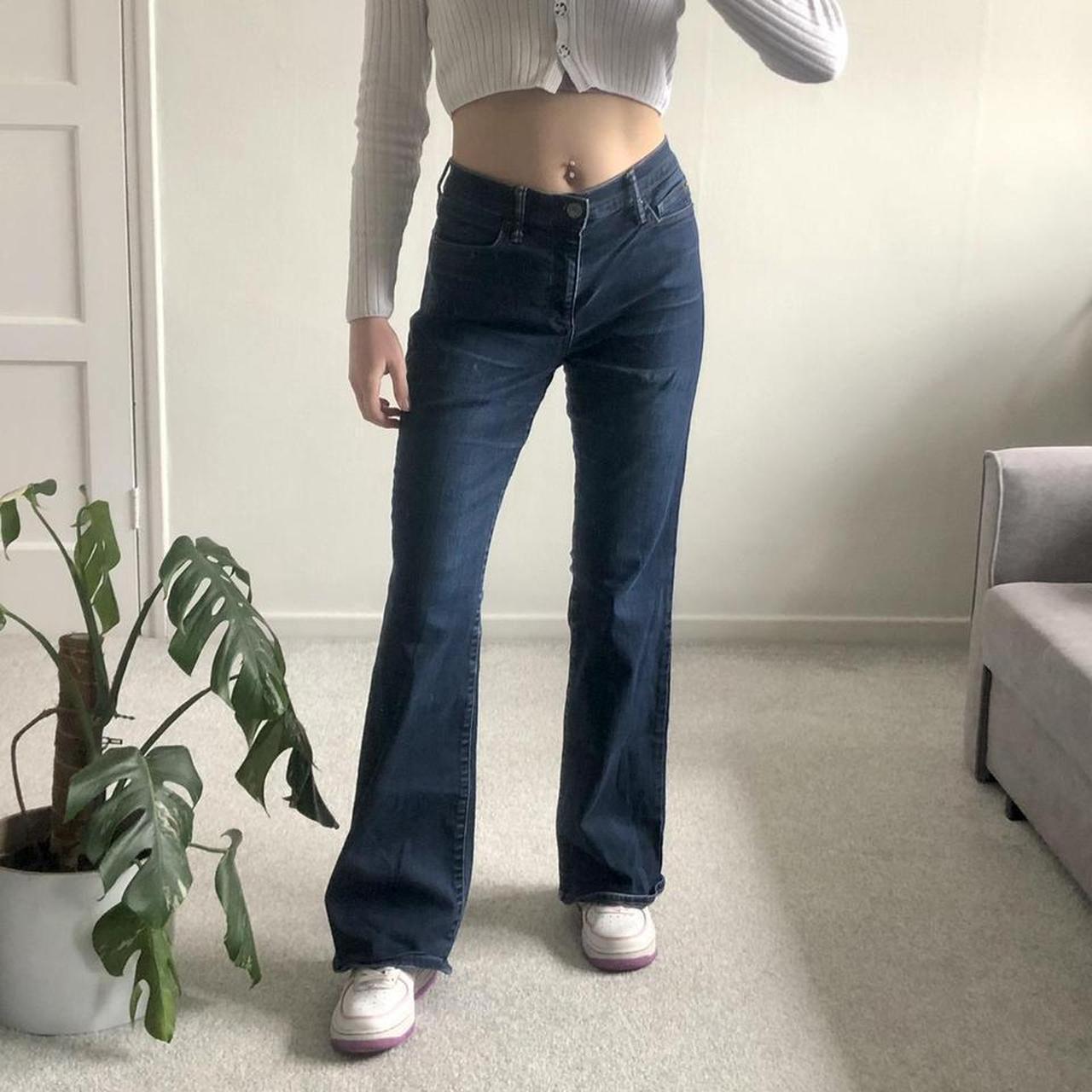 Vintage 2000s y2k mid rise flared jeans Classic - Depop