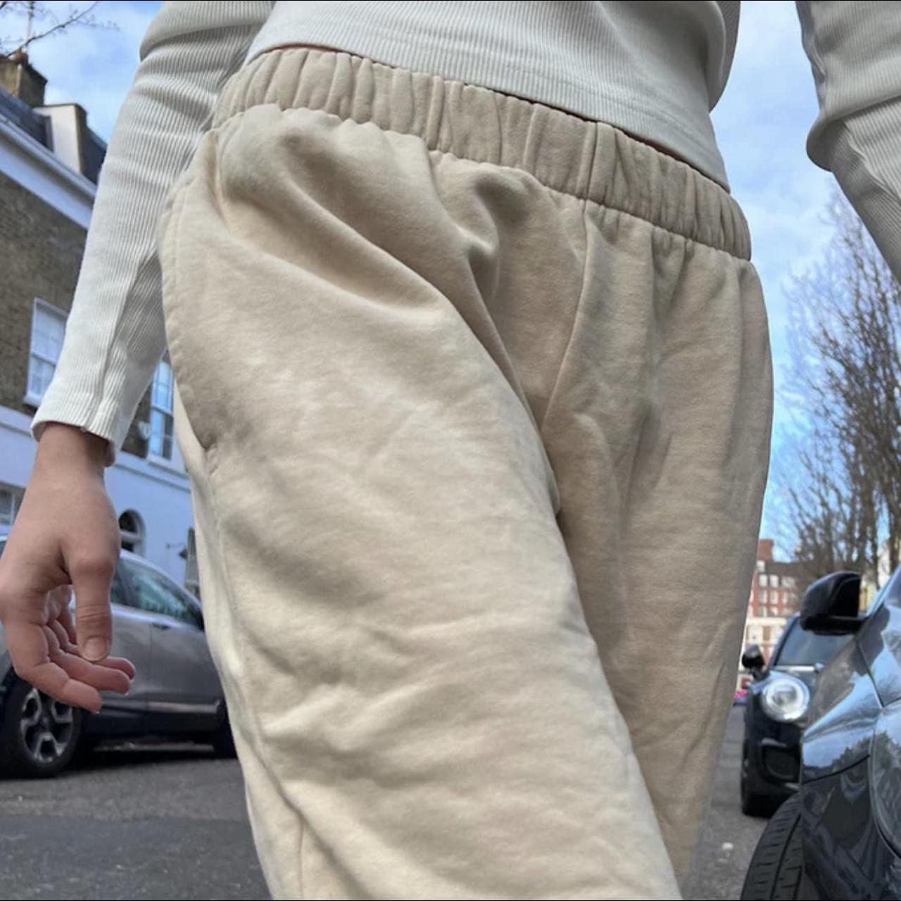 Brandy Melville Women's Tan and Khaki Joggerstracksuits Depop
