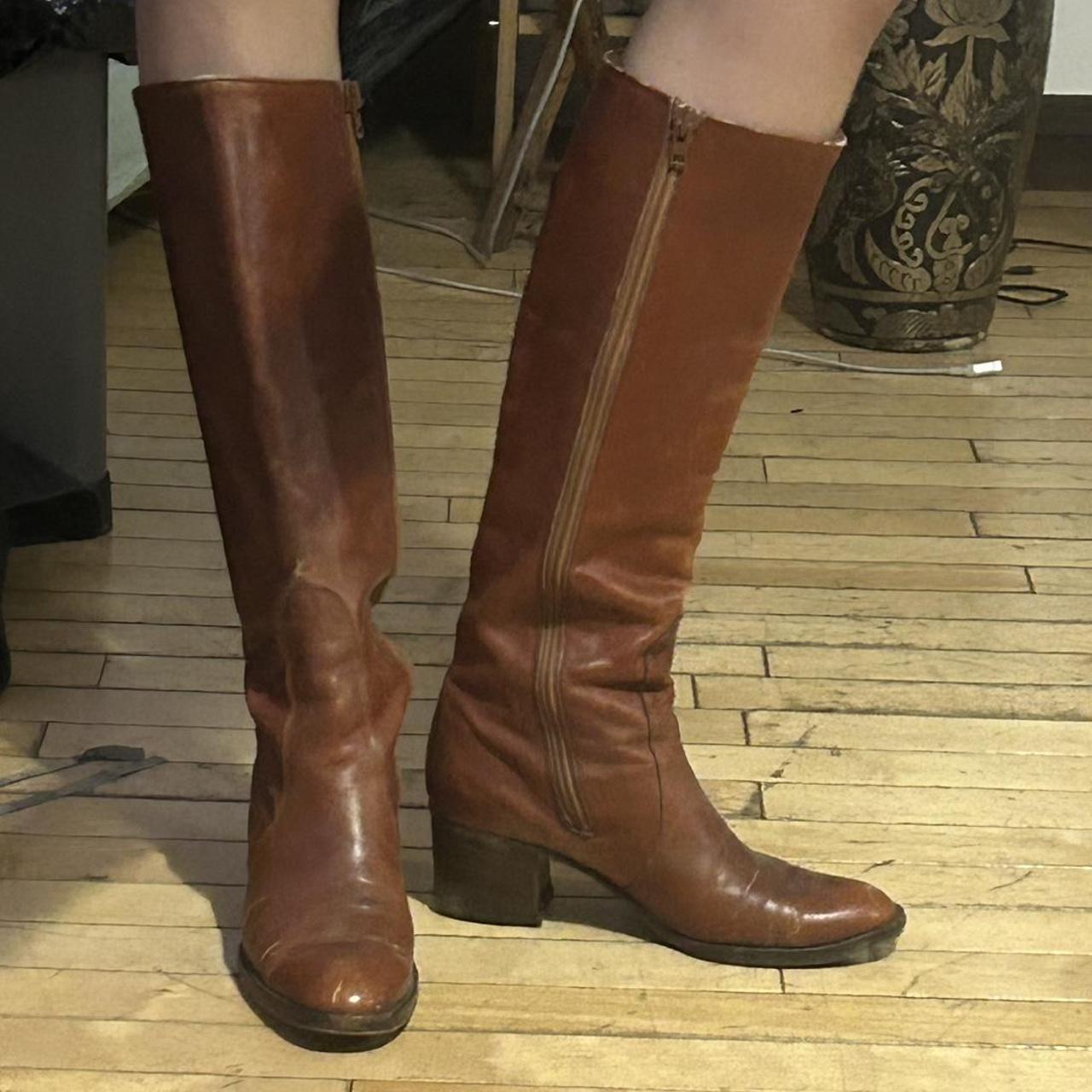 vintage black knee high boots