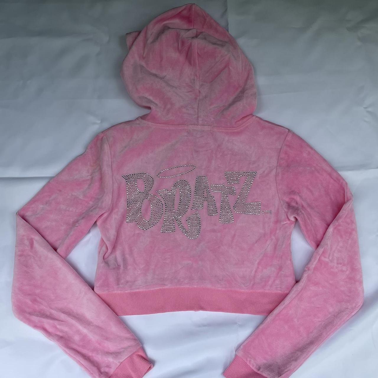 Bratz hoodie Pink velour tracksuit top Pastel pink... - Depop