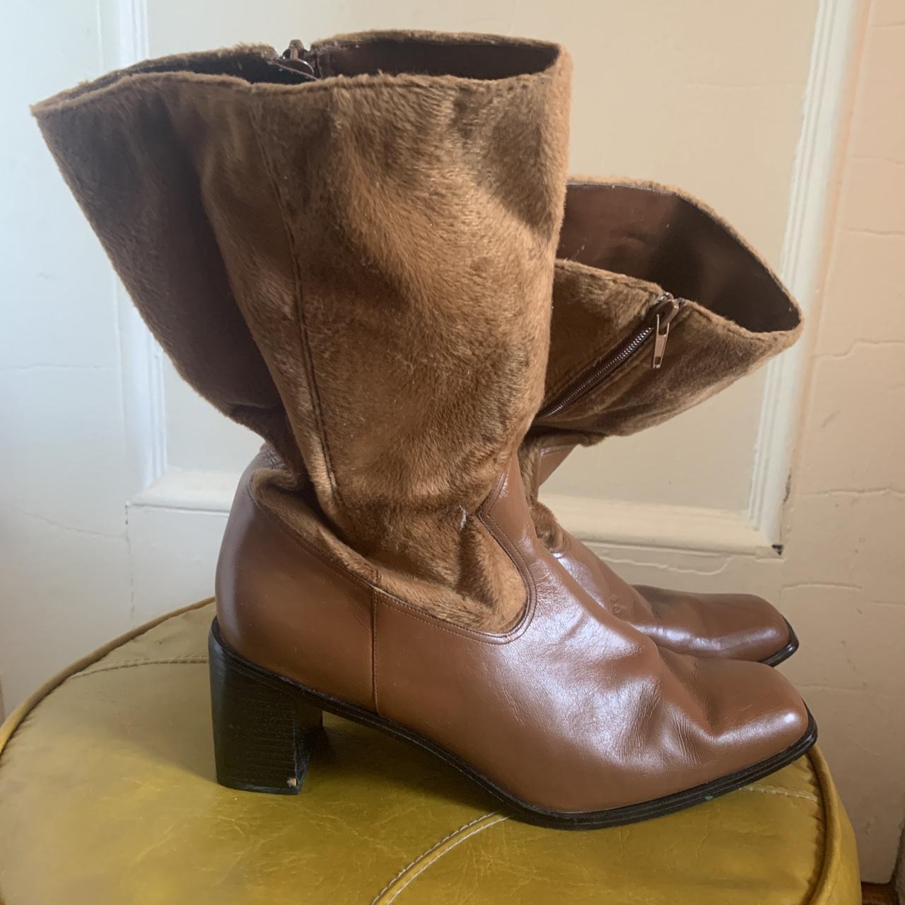 Womens wide calf leather boots hot sale size 11