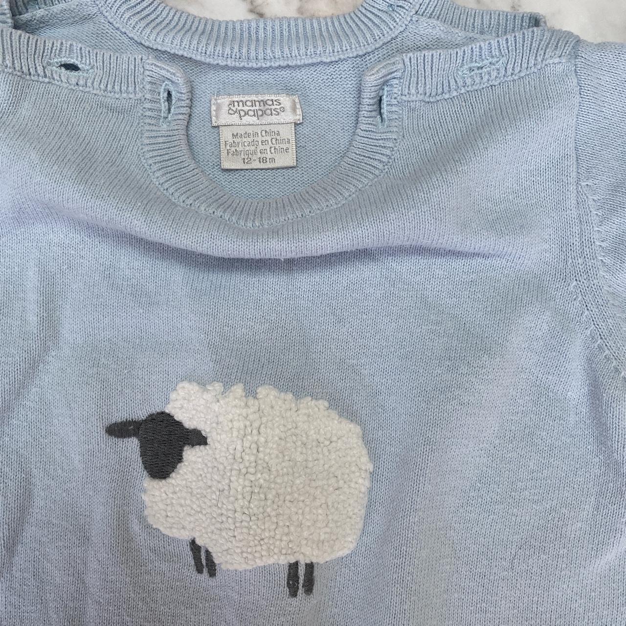 Mamas & Papas Blue and White Playsuitromper Depop