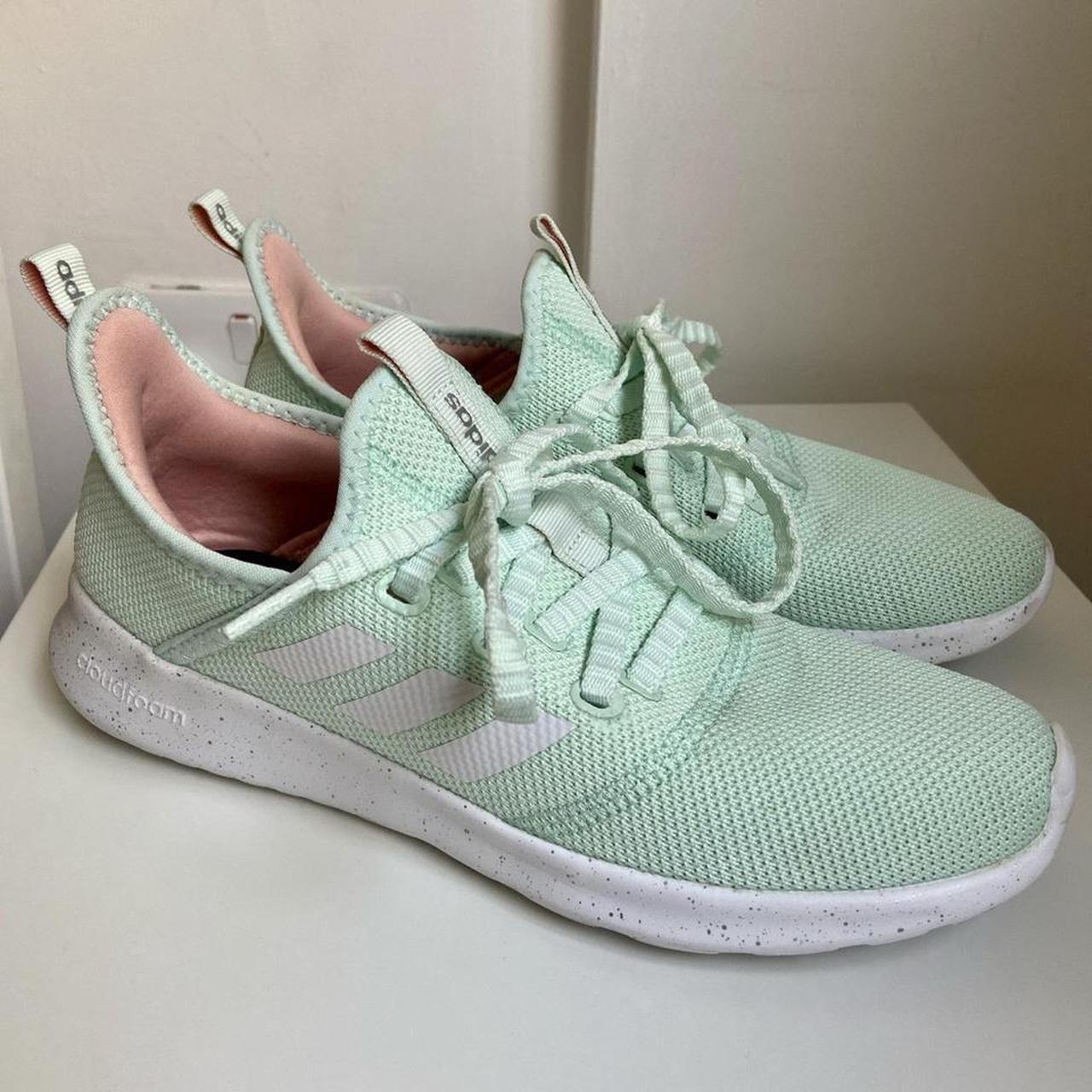 Adidas Cloudfoam pure trainers in mint green ice. Depop