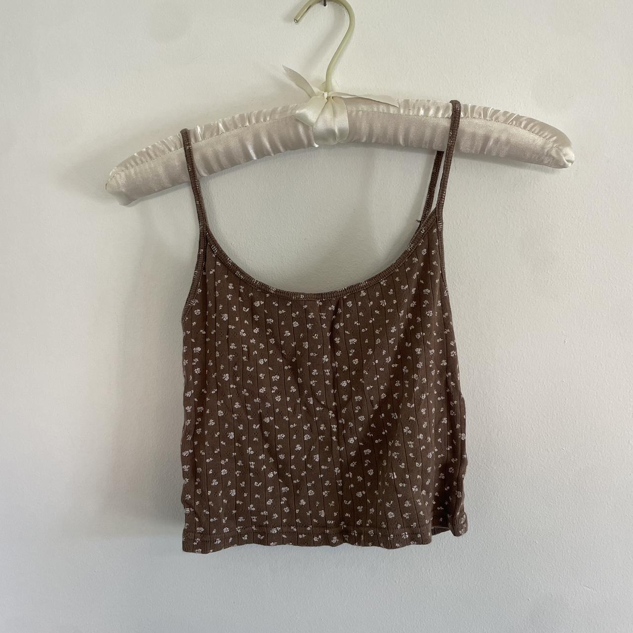 Brown Floral Brandy Melville Tank top, Super