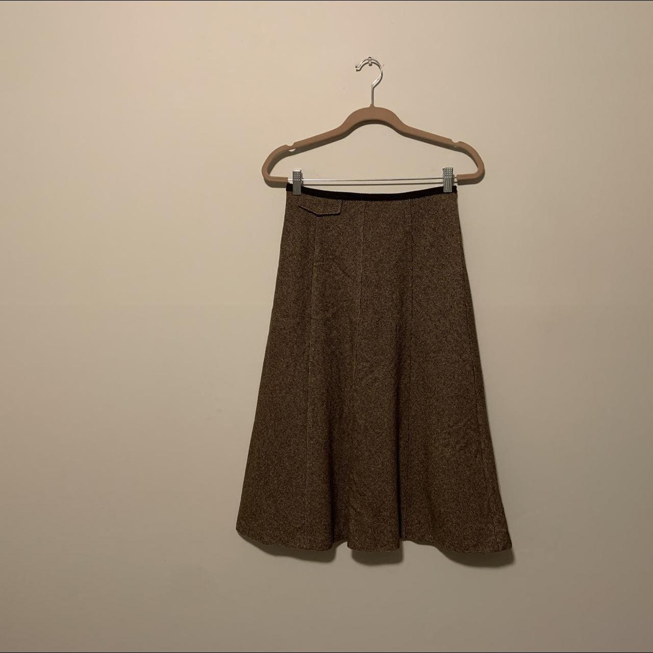 Max Mara Women's Brown and Tan Skirt