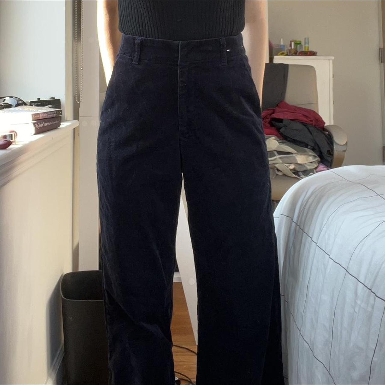 uniqlo navy corduroy pants - so perfect for fall &... - Depop