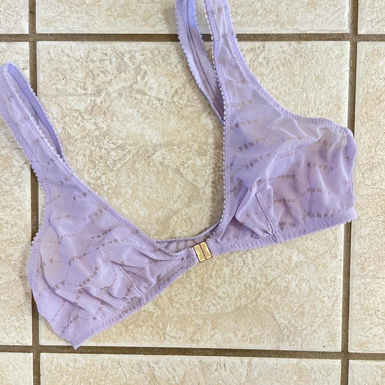 Savage X Fenty Bralette Purple Mesh Amazing... - Depop