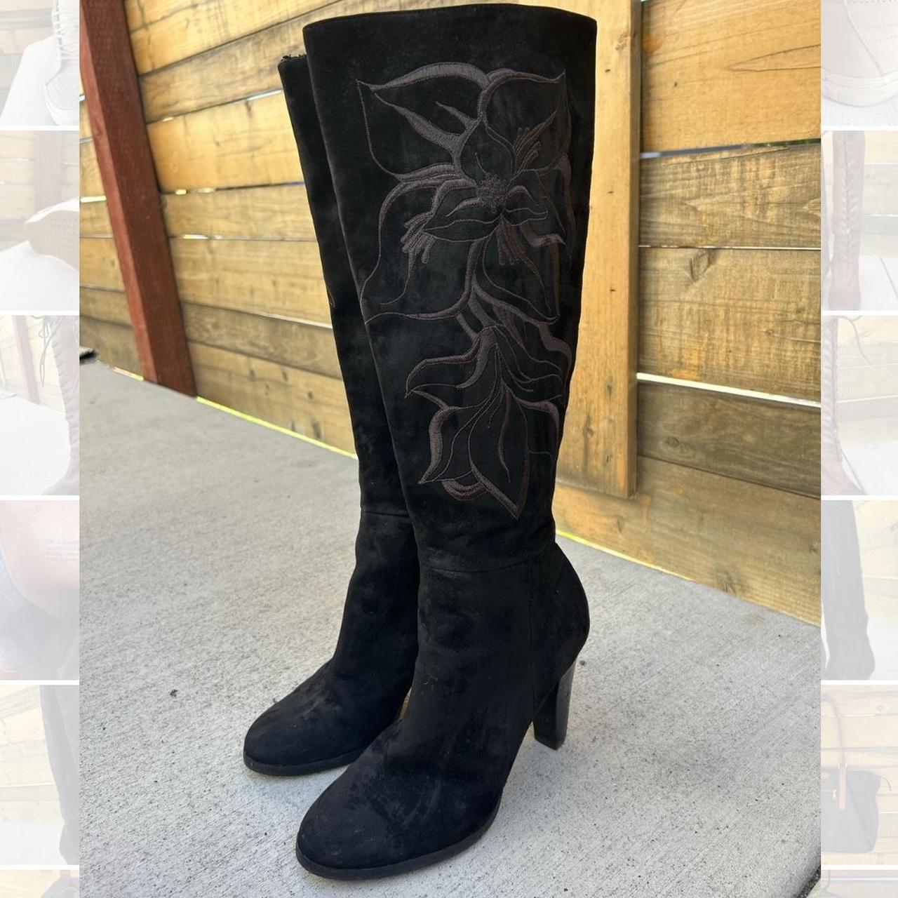 suede western knee high boots