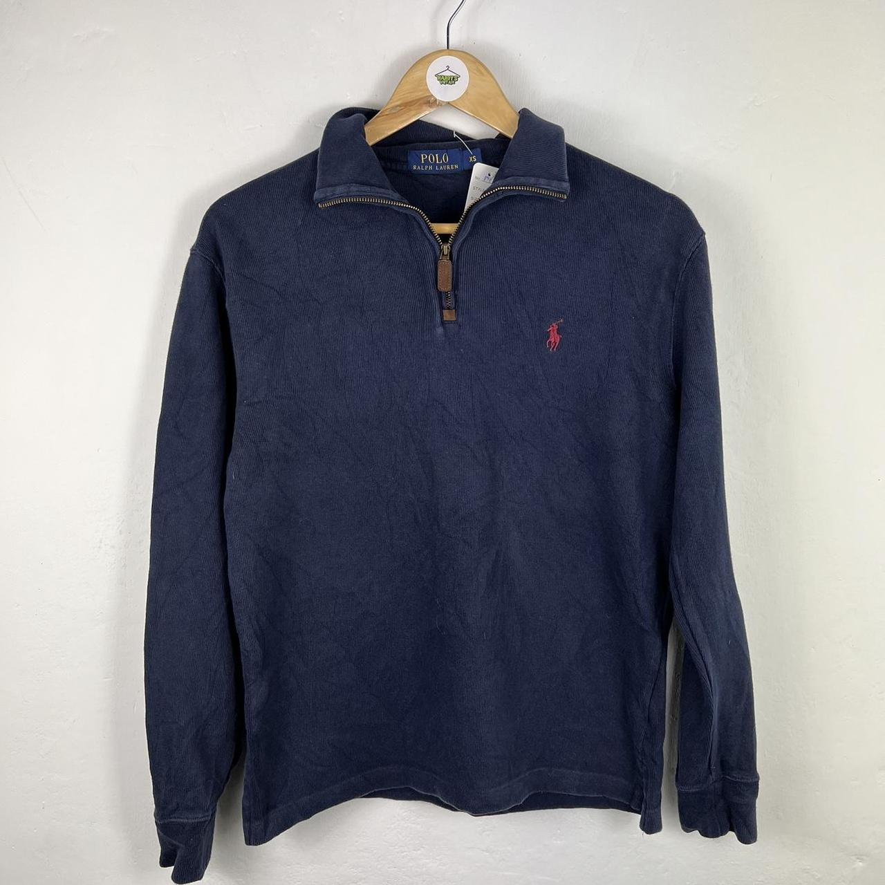 Ralph Lauren, quarter zip Navy fits size... - Depop