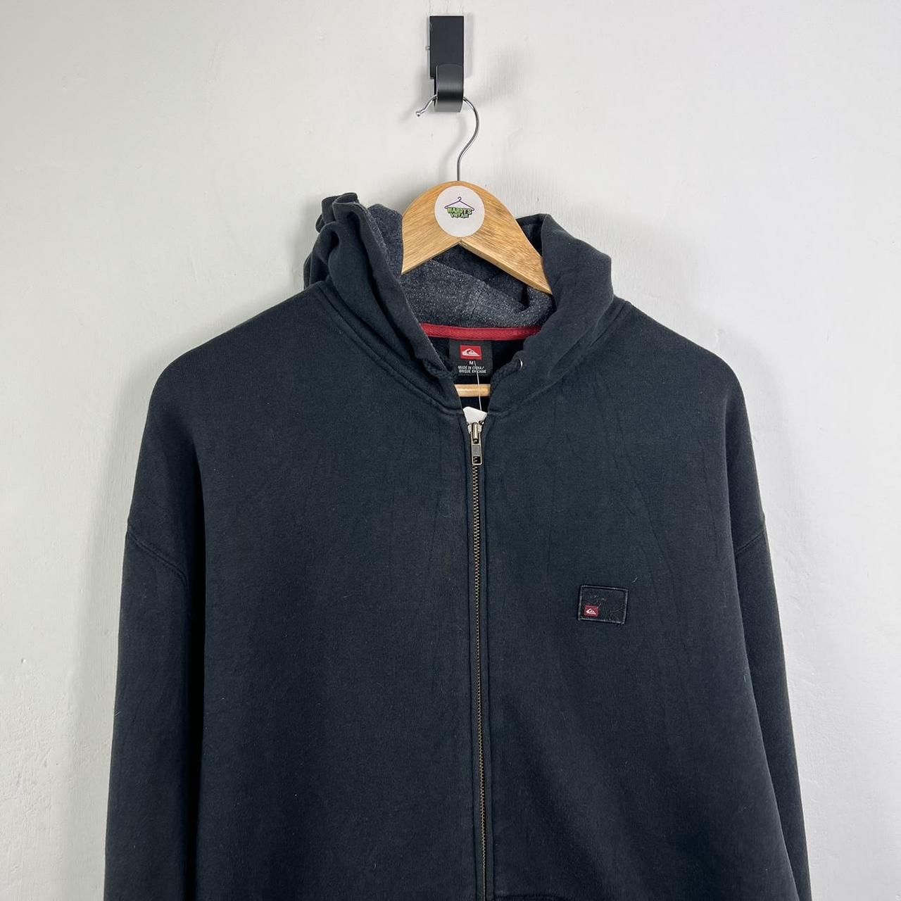 Quiksilver hoodie Black colourway Full zip Logo... - Depop