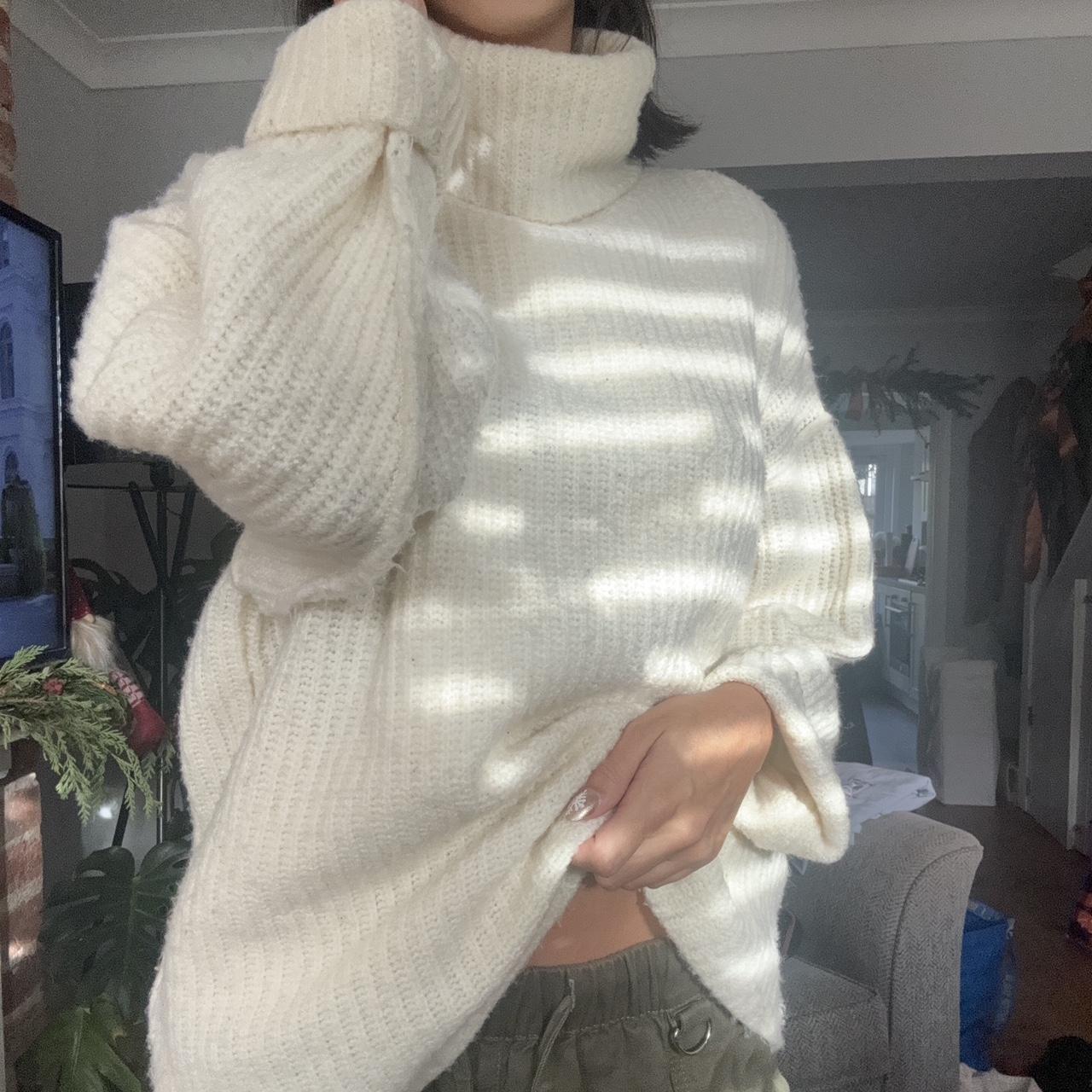 Cream turtle neck jumper Depop