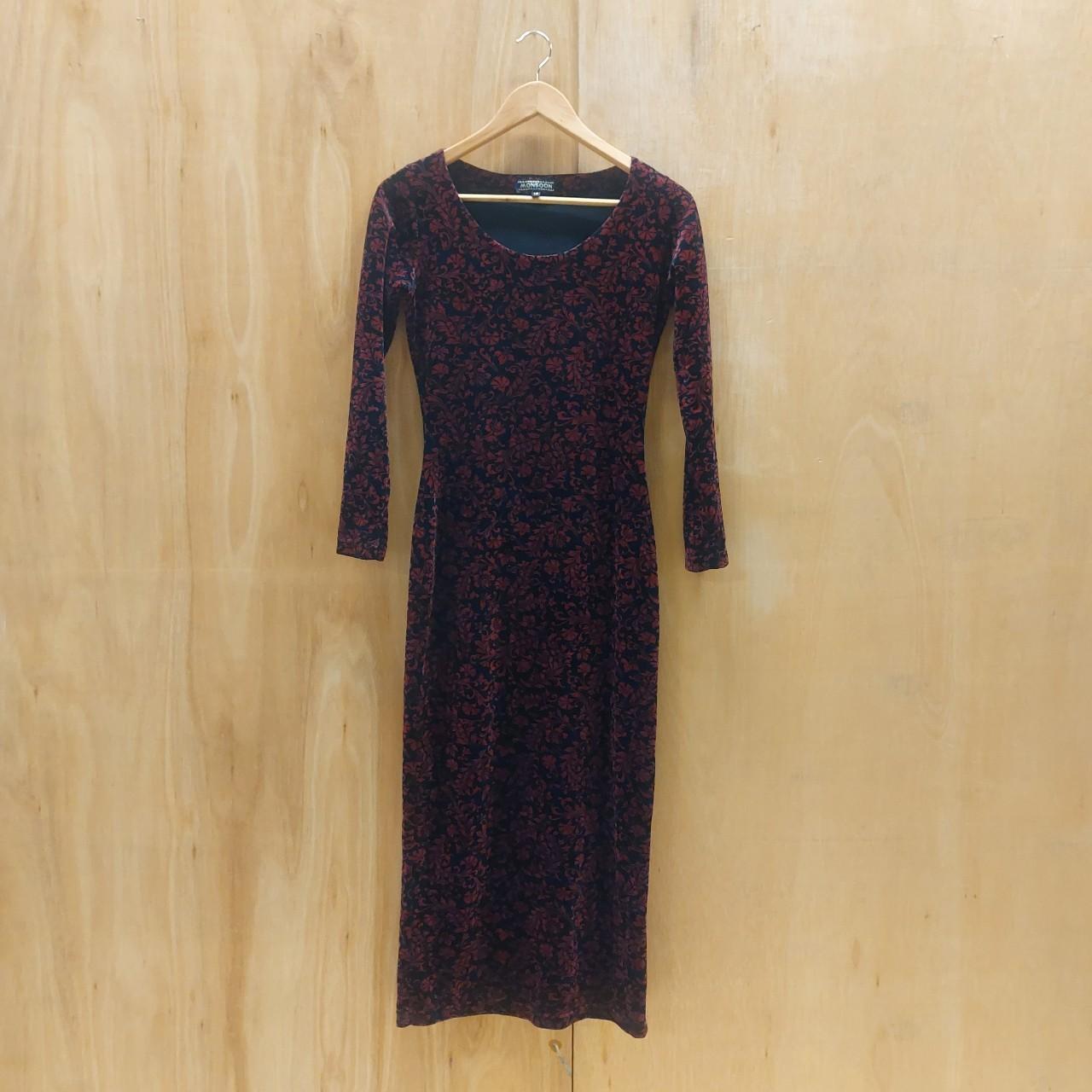 Vintage Monsoon Floral Velvet Style Dress • Approx... - Depop