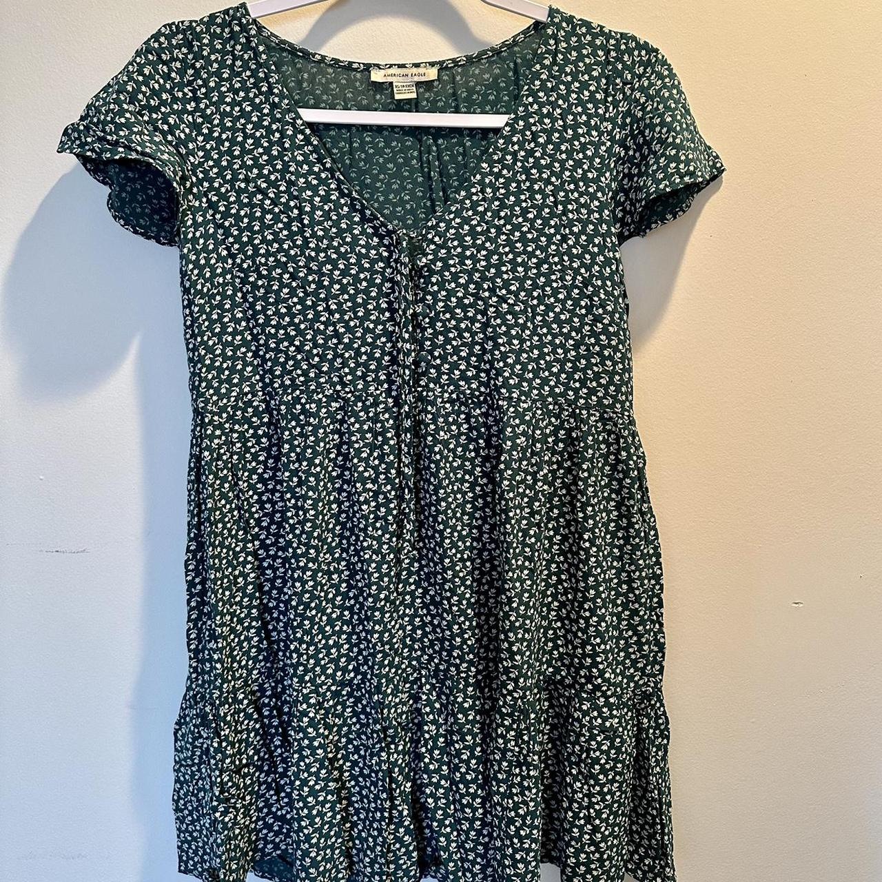 American Eagle Outfitters Women's Green Dress | Depop