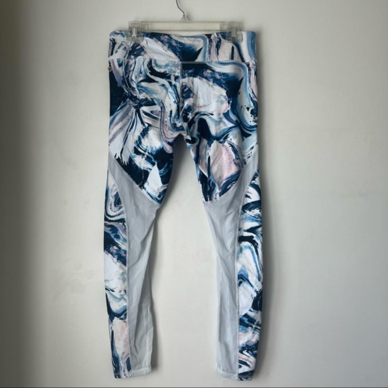 Fabletics Mid-Rise Frosted White Marble Pattern Mesh - Depop