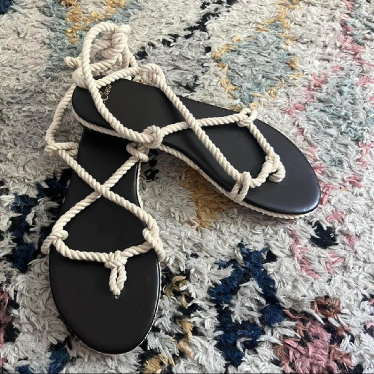 J crew black online sandals