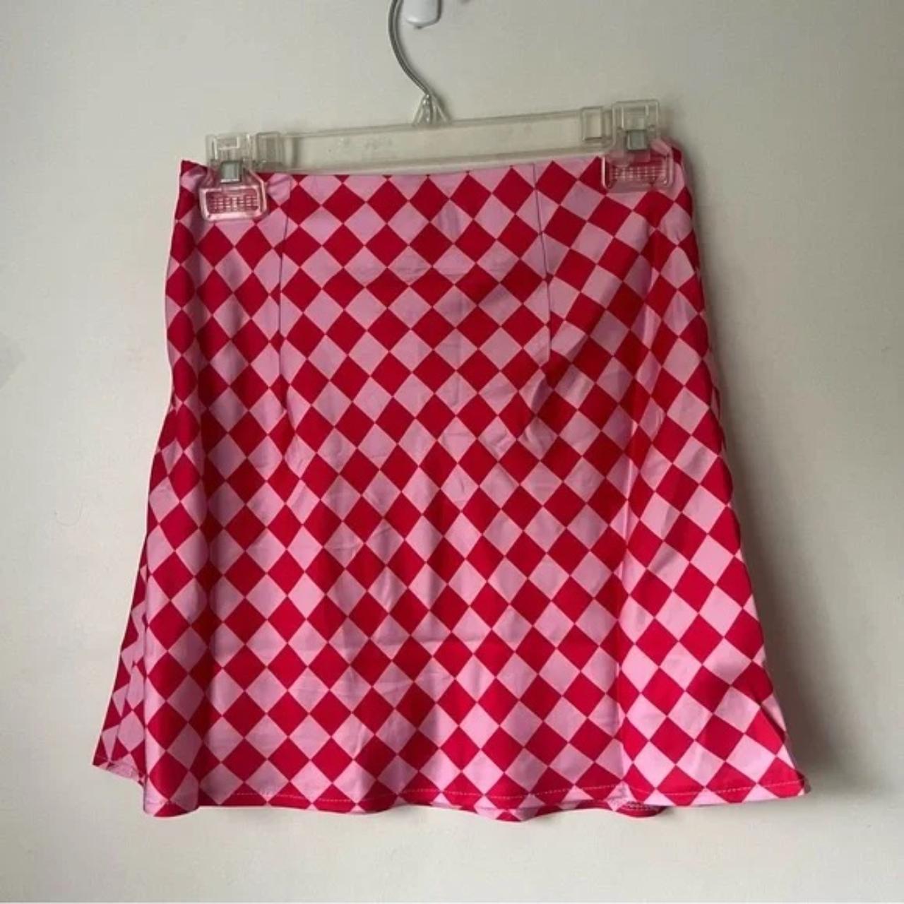 Princess Polly Women's Red and Pink Skirt Depop