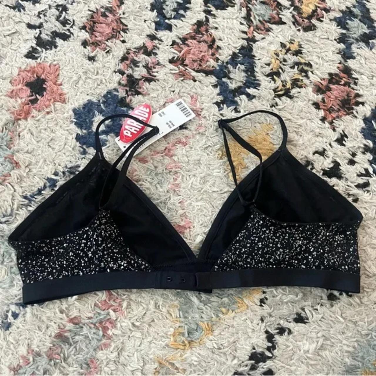 Parade Gunmetal Glitter Silky Mesh Triangle Bralette L NWT Black Size L -  $25 New With Tags - From Erin