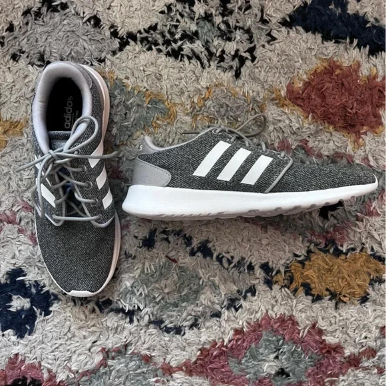 Adidas Cloudfoam QT Racer Gray White Running Shoes. Depop